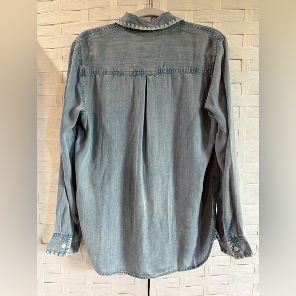 Rails Saya Button Up Tencel Shirt With Embroidered Details XS NWT - Picture 7 of 14